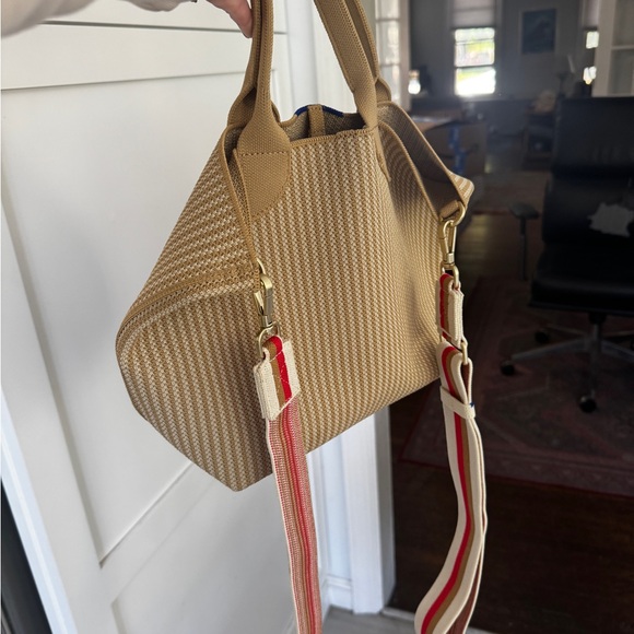 Rothy's Petite Lightweight Tote in Brown Sugar w crossbody strap - Picture 4 of 5